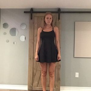 Black strappy skater dress